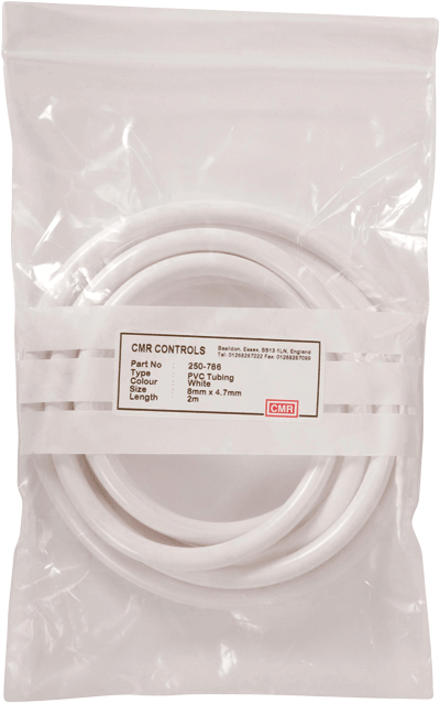 White PVC Tube 2m Coil 8mm O/D 4.7mm ID